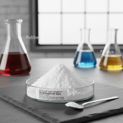 Mükemmel Isı Dayanıklılığı Mikronize PE Balmumu Beyaz Toz Suda çözünmez değil Kauçuk Plastik ve Boya Endüstrilerinde Kullanılır