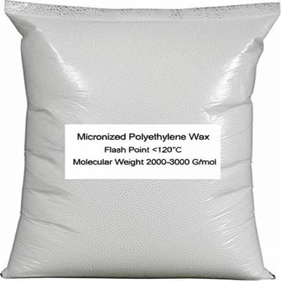 Flaş noktası < 120°C olan Mikronize Polyetilen Balmumu 20KG/Çanta ve Moleküler Ağırlık 2000-3000 G/mol'de Paketlenmiş